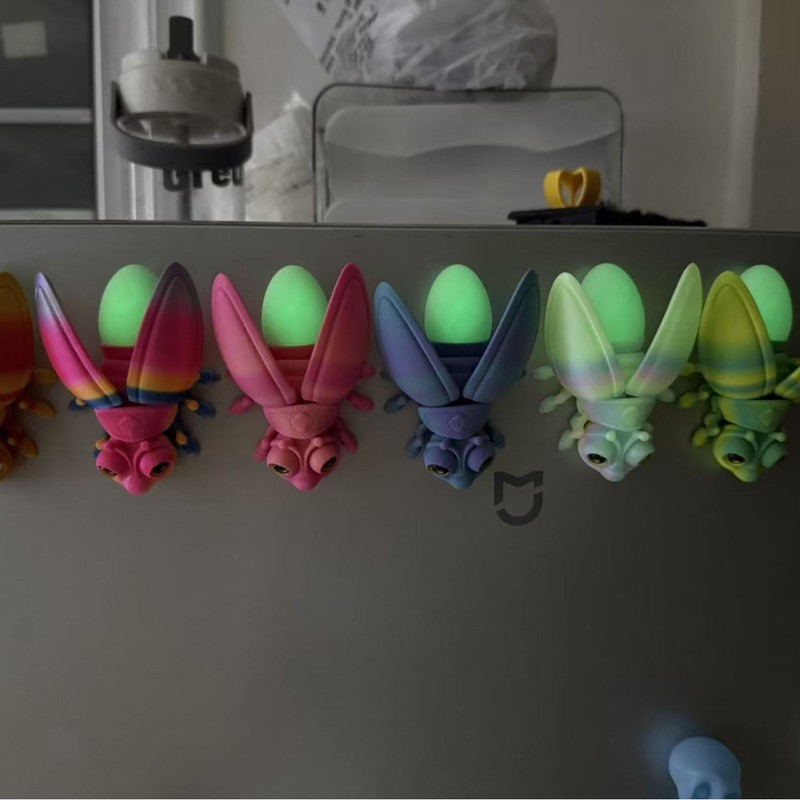 跨境3d打印萤火虫夜光尾巴磁吸冰箱贴模型仿真动物摆件摆摊新品|undefined