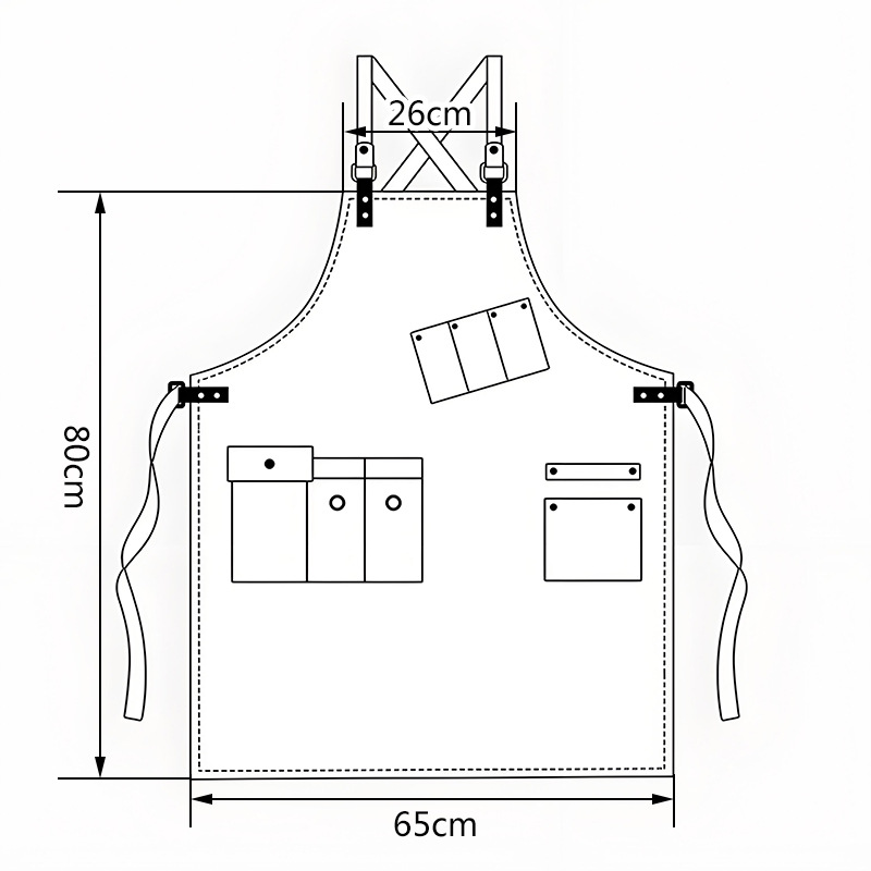 Transfronterizo Amazon Europa y América con fondo de terciopelo PU delantal de cuero de caballo loco corte de pelo barbero ropa de trabajo delantal de cuero de cocodrilo impermeable