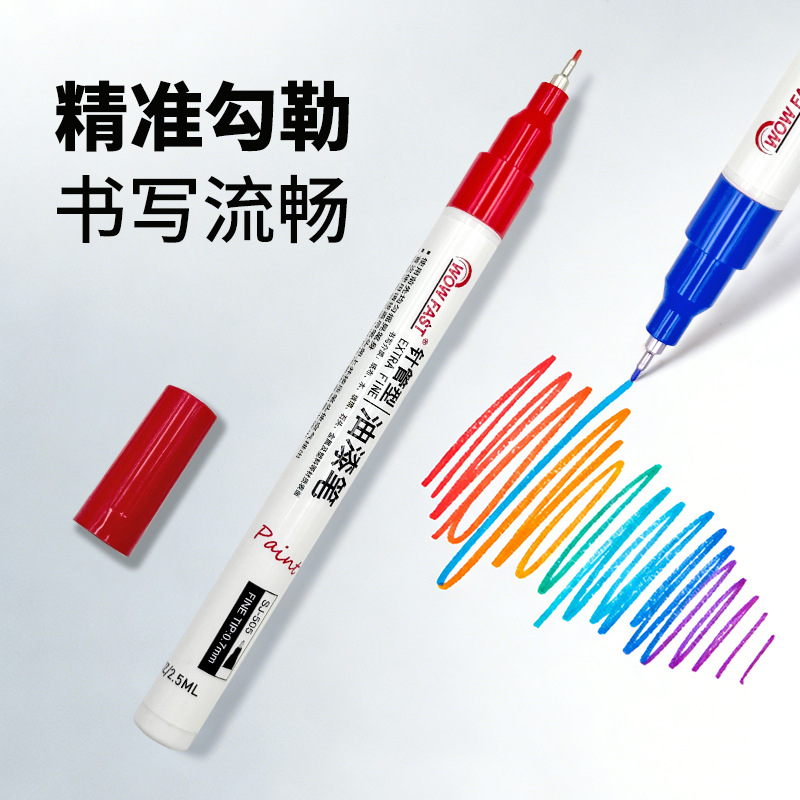 Colorful Needle-Tipped Paint Pens for Cars, Metal, Wood, Touch-Up Pens, DIY Scrapbooking, Card Paper Outlining Pens, Oil-Based Markers