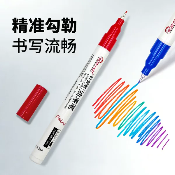 Colorful Needle-Tipped Paint Pens for Cars, Metal, Wood, Touch-Up Pens, DIY Scrapbooking, Card Paper Outlining Pens, Oil-Based Markers