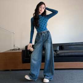 春秋季中大女童牛仔裤新款童装儿童女孩休闲牛仔裤子洋气百搭时尚