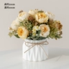 Yellow peony chrysanthemum butterfly ceramic white