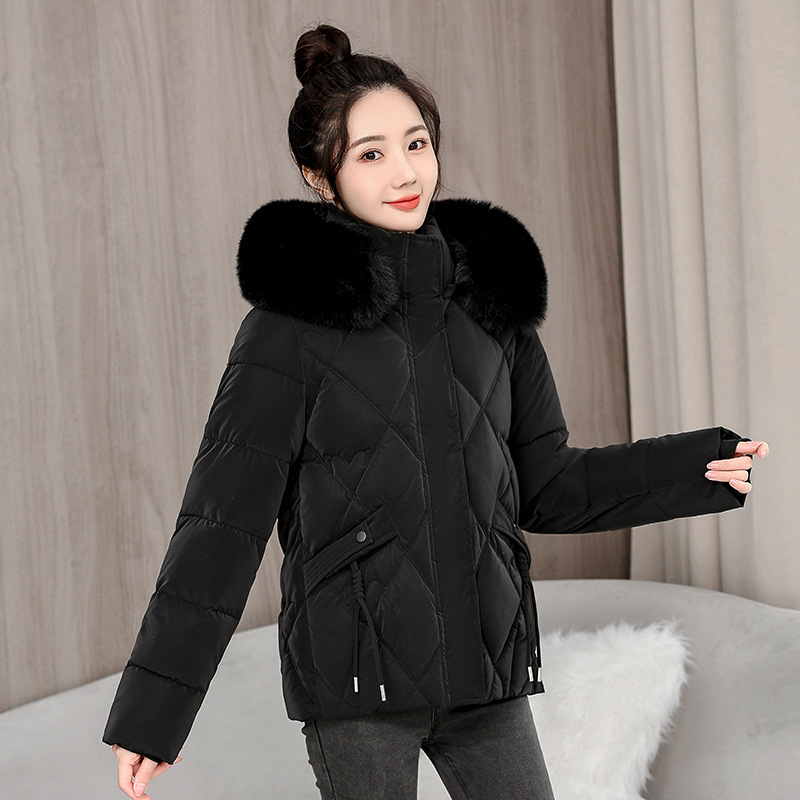 New Winter Hooded down Cotton Jacket, Short Style, Thickened, Slim Fit, Waist-Cinching, Fashionable and Trendy New Winter Hooded down Cotton Jacket, Short Style, Thickened, Slim Fit, Waist-Cinching, Fashionable and Trendy