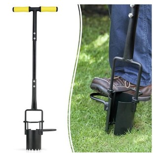 Cross-border hot sale bulb flower pot tool long handle, serrated base garden bulb transplant with soft grip