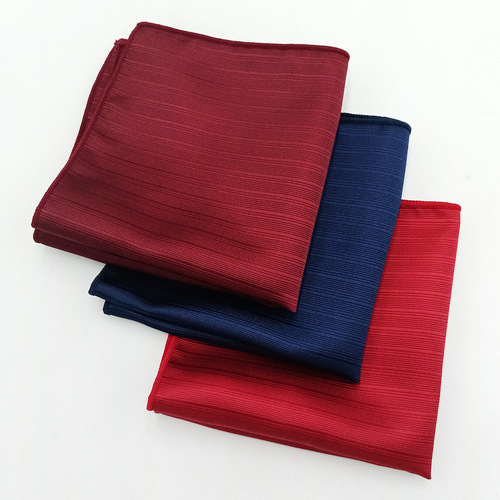 Manufacturer wholesale suit pocket square polyester silk yarn-dyed jacquard British fashion men's striped handkerchief small square towel