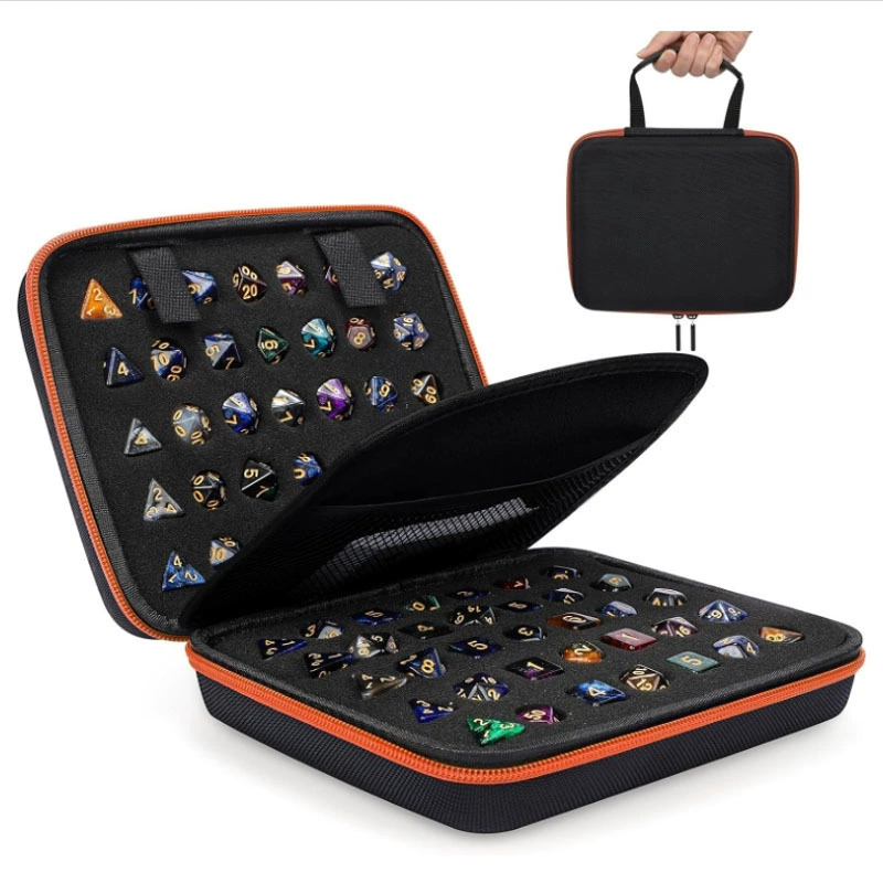 Жесткая косметичка из этиленвинилацетата, подходящая для настольной игры DND, игрушечные кости, косметичка, сумка для кубиков с 70 отверстиями
