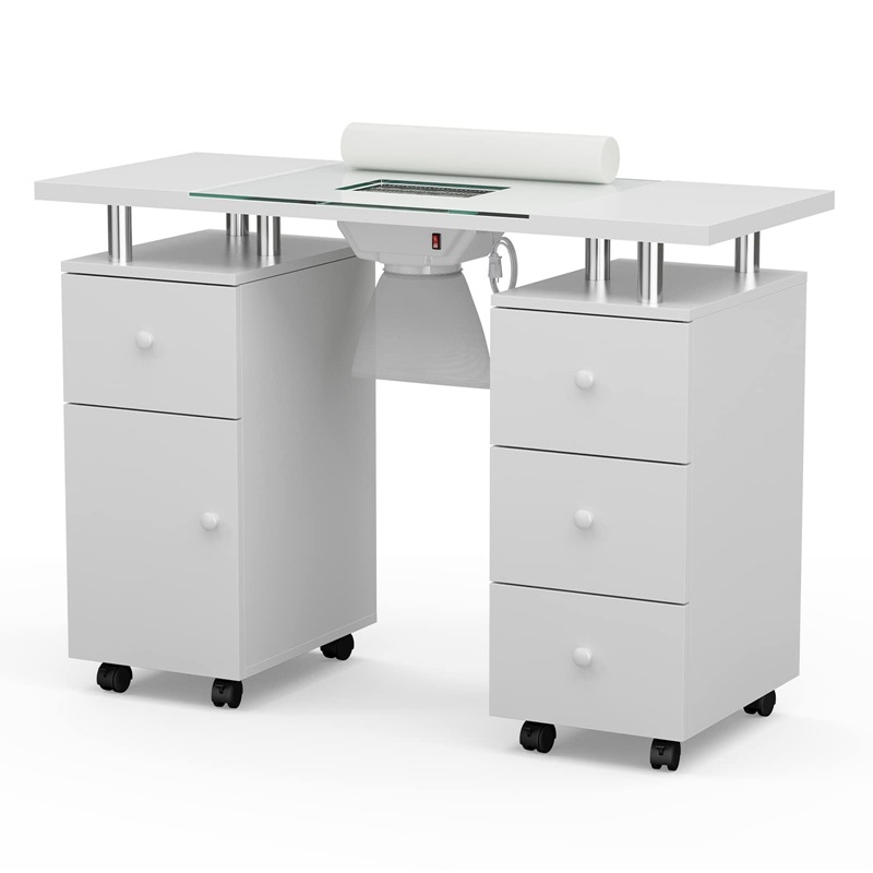 Mesa de uñas simple luz de lujo pequeña oferta especial económica mesa de uñas doble con cajón con gabinete de almacenamiento de cajón