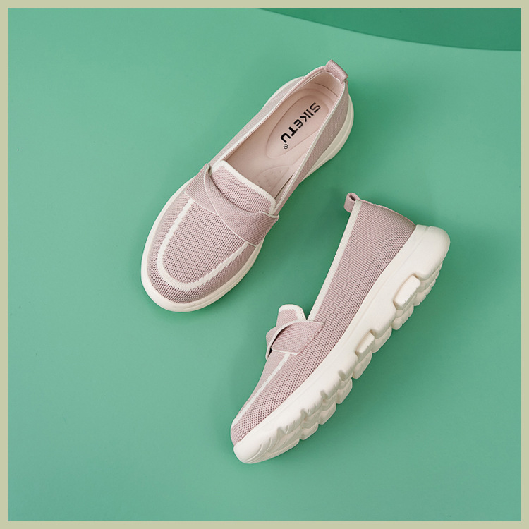 B888-2 Otoño Invierno 2025 Nuevos Zapatos de Mamá Antideslizantes Transpirables de Suela Suave con Bloques de Color para Mujer_voghion.com