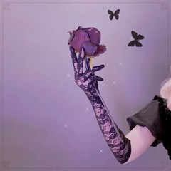 Dark fantasy Harajuku Lolita long lace gloves for girls, Lolita bridesmaid sleeve covers, punk style arm sleeves