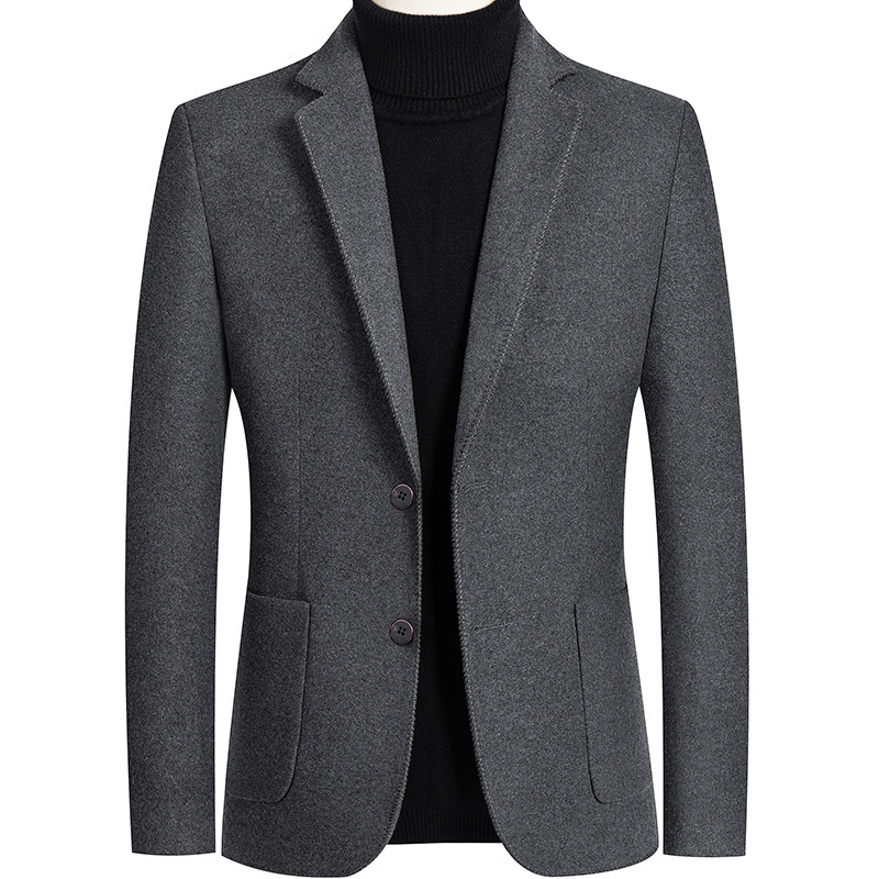 Chaqueta de Traje de Lana para Hombre, Otoño e Invierno 2025, Blazer de Lana para Hombre, Chaqueta de Traje Informal para Hombre