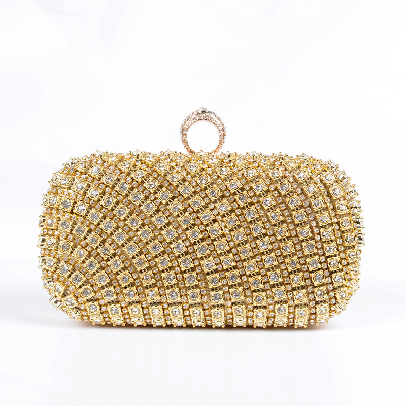 New ladies large rhinestone buckle dinner clutch flash suitable for party wedding bridal evening bag detachable