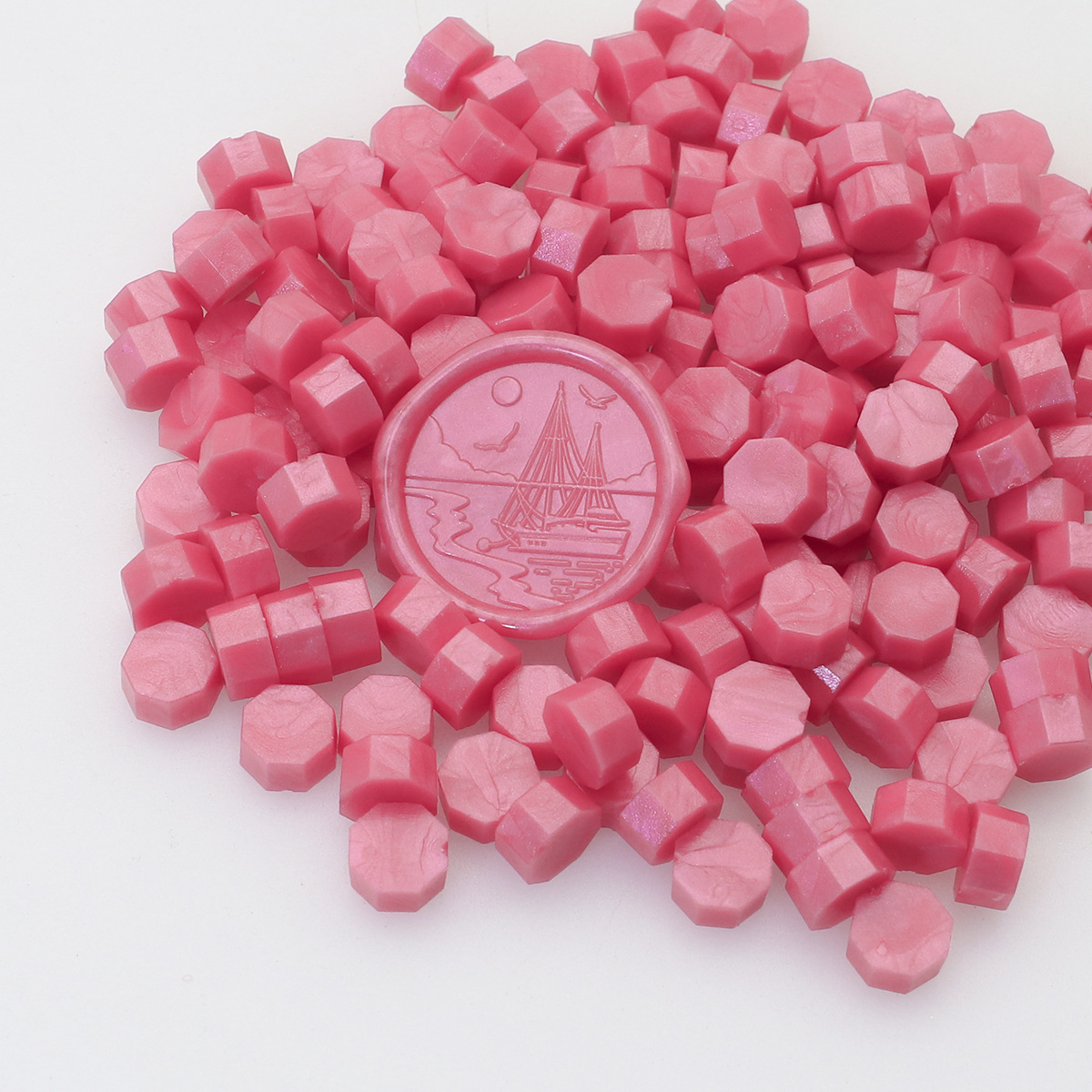 Perlas de cera de sellado octogonales Oucai, 500g, 131 colores, perlas de sellado de cera a granel, colores mixtos, baratas, perladas, una libra.