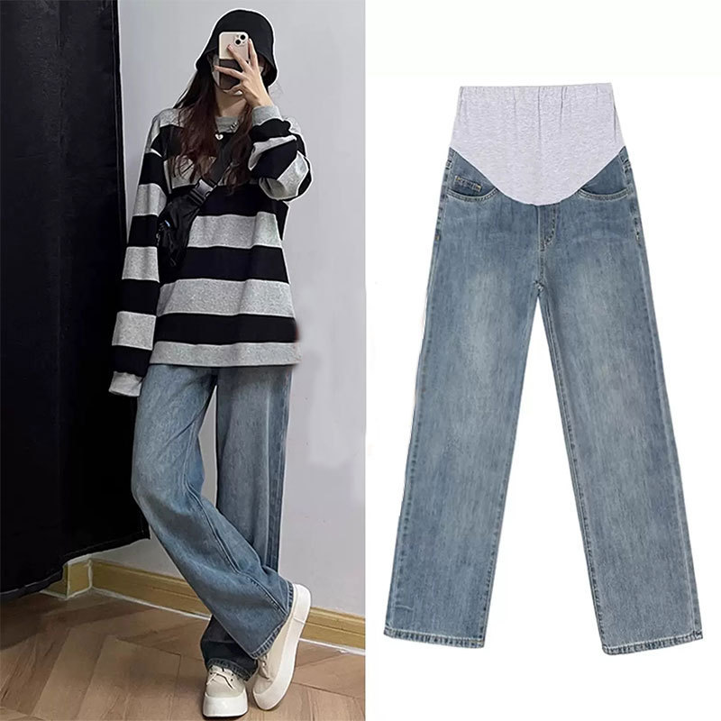 Maternity Pants for Spring and Autumn, Comfortable to Wear Without Tightening the Belly, Maternity Jeans for Autumn and Winter, Wide-Leg Pants, Autumn Clothing, One-Piece Drop Shipping Maternity Pants for Spring and Autumn, Comfortable to Wear Without Tightening the Belly, Maternity Jeans for Autumn and Winter, Wide-Leg Pants, Autumn Clothing, One-Piece Drop Shipping