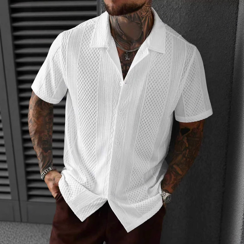 Men's Shirts European and American Men's Clothing Summer New Fashion Lace Short-Sleeved Loose Casual T-Shirt Shirts for Boys Men's Shirts European and American Men's Clothing Summer New Fashion Lace Short-Sleeved Loose Casual T-Shirt Shirts for Boys