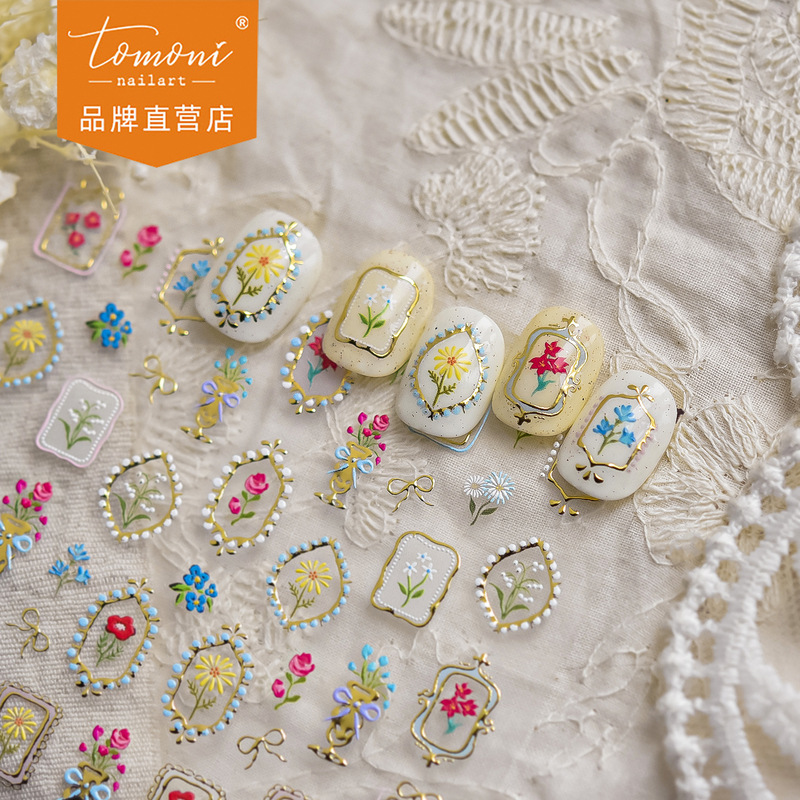 Tomoni gilded nail art stickers popular retro European garden noble art nail stickers high-end small jewelry Tomoni gilded nail art stickers popular retro European garden noble art nail stickers high-end small jewelry