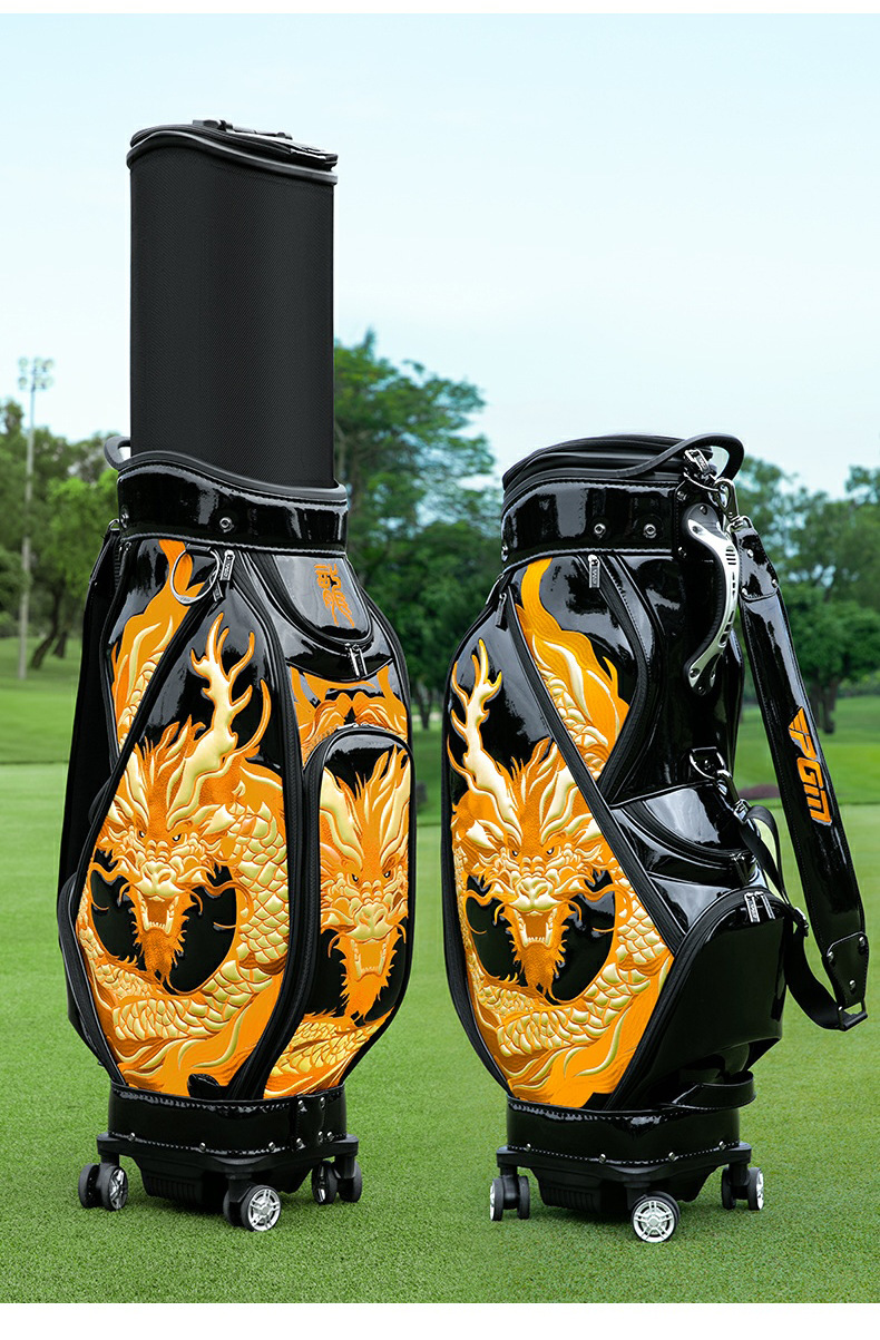 Túi golf PGM vỏ cứng kính thiên văn bốn bánh thêu hình ngựa phi — QB159-Túi kính thiên văn bốn bánh màu đen [Ma to thành công], QB159-Túi bóng dạng ống lồng bốn bánh màu đen [Golden Dragon Takes Flight] chi tiết 8