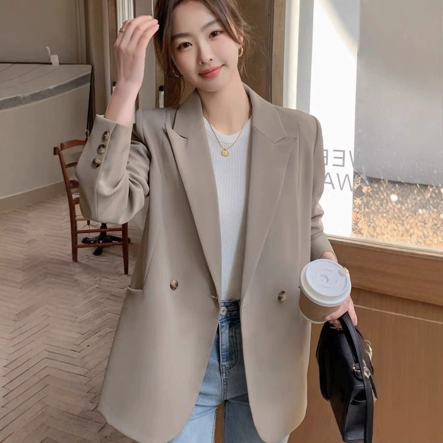 Женские повседневные костюмные топы весна-осень 2025, новый стиль, высококачественный западный стиль, маленький пиджак в корейском стиле