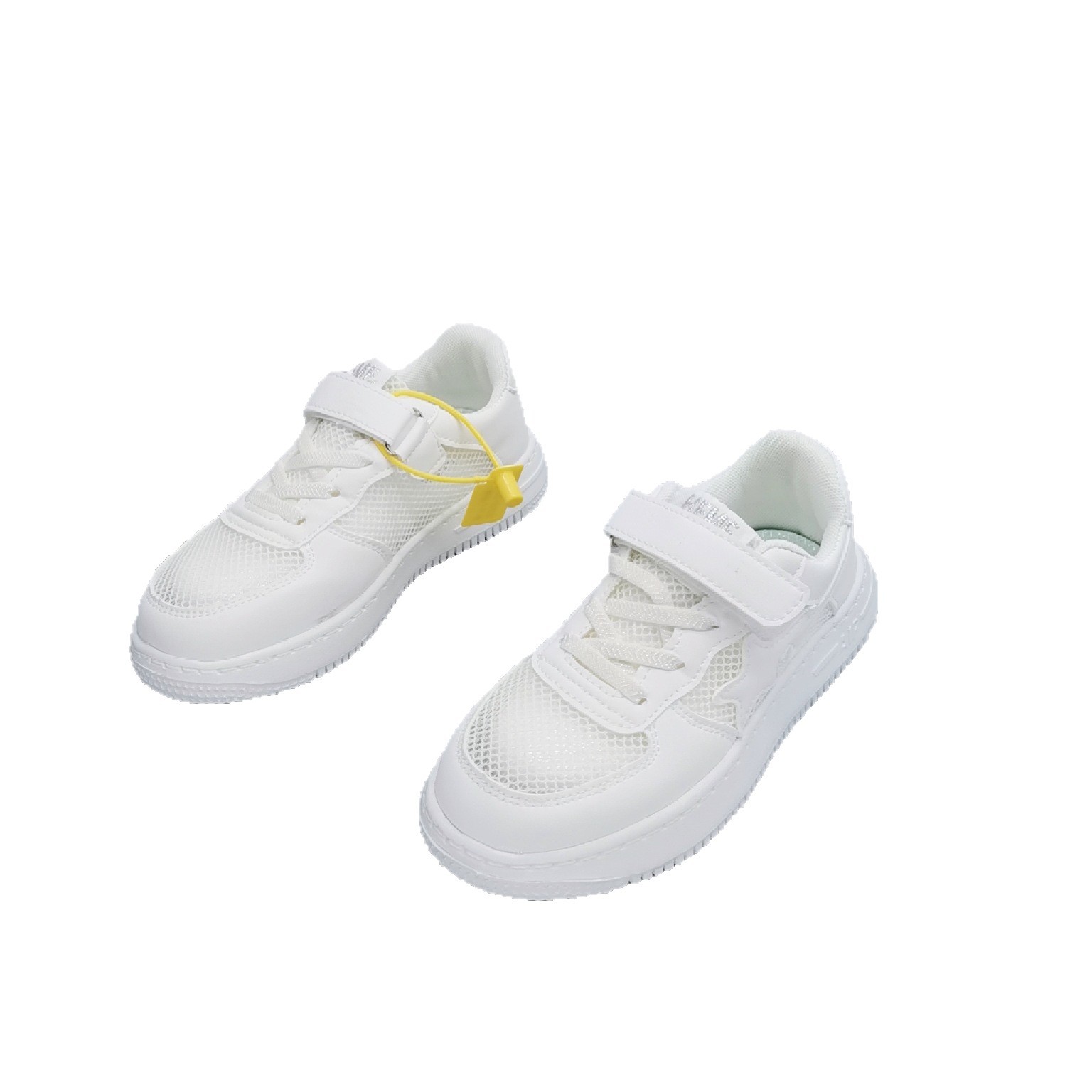 Los nuevos zapatos blancos de red única para niños 6 - 15 años de edad, zapatos deportivos para niños grandes, zapatos de skate para niños grandes