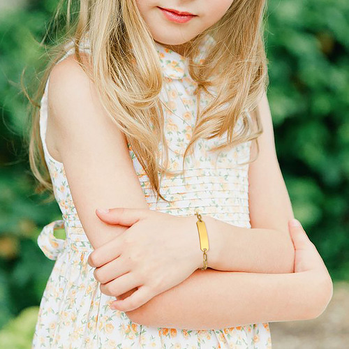 Cross-border supply children's jewelry DIY personalized engraving stainless steel curved sign children's bracelet hand jewelry BR-1353