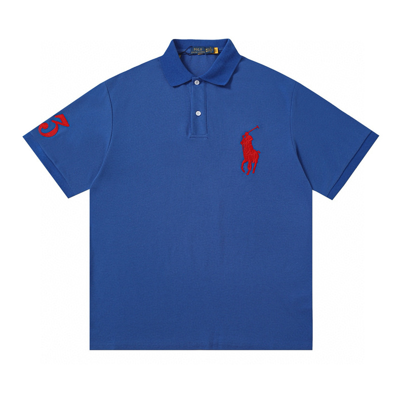 跨境拉夫三匹小马logo刺绣休闲赛马翻领Polo衫T恤短袖青年商务男|undefined