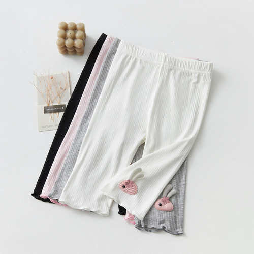 Women's 5-Piece Pants Children's Versatile Stylish Baby Casual Ice Silk Outer Wearing Leggings Thin Pure Cotton Modal