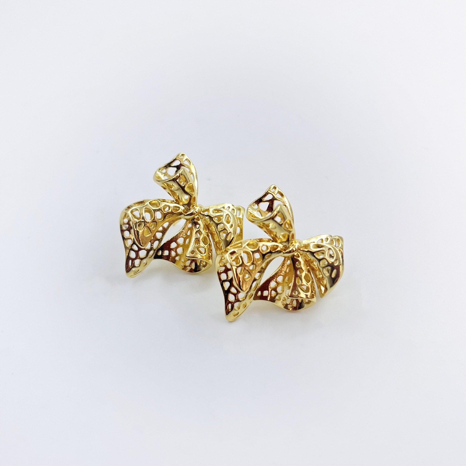 15g Weight Jewelry Set Classification Jewelry + Earrings Quantity Casual Occasion Copper Material Bow Knot Pattern Women's Gender Plating Design Sweet Style Copper Sweet Plating Bow Knot Jewelry Set 9