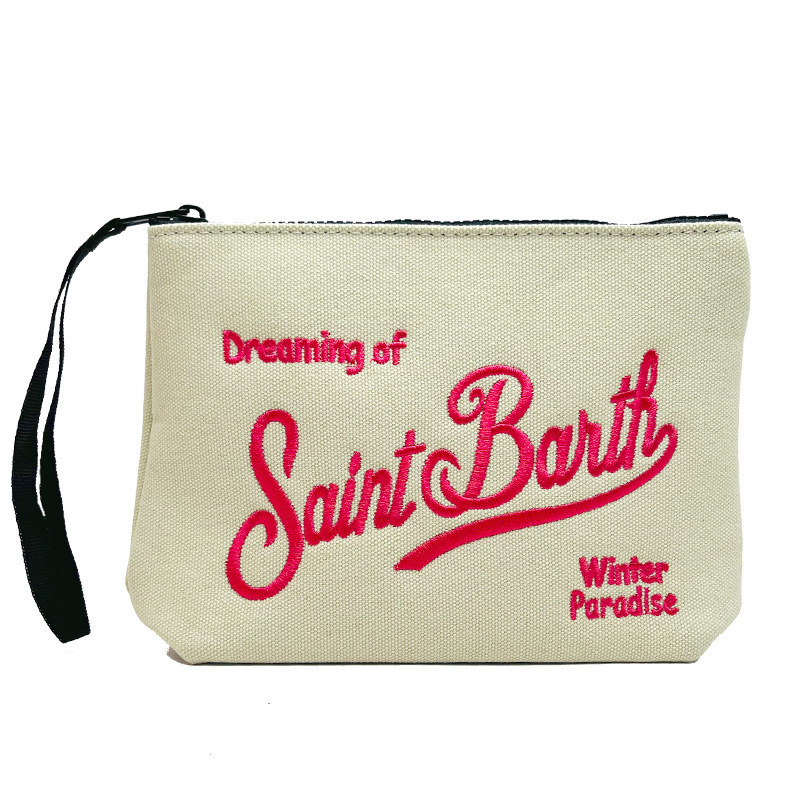 SAINT BARTH 2025 新しいキャンバスクラッチバッグ女性のヨーロッパとアメリカのクラッチバッグダイビングハンドバッグメーカー|undefined