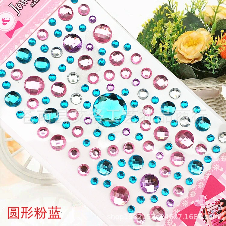 Crystal Patch Acrylic Gem Stickers, Plum Blossom & Heart Designs, 18 × 8.5 cm