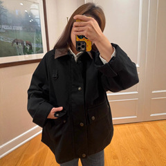 秋款Polo RL拉夫小马巴恩风工装纯色单排扣男女情侣休闲夹克外套