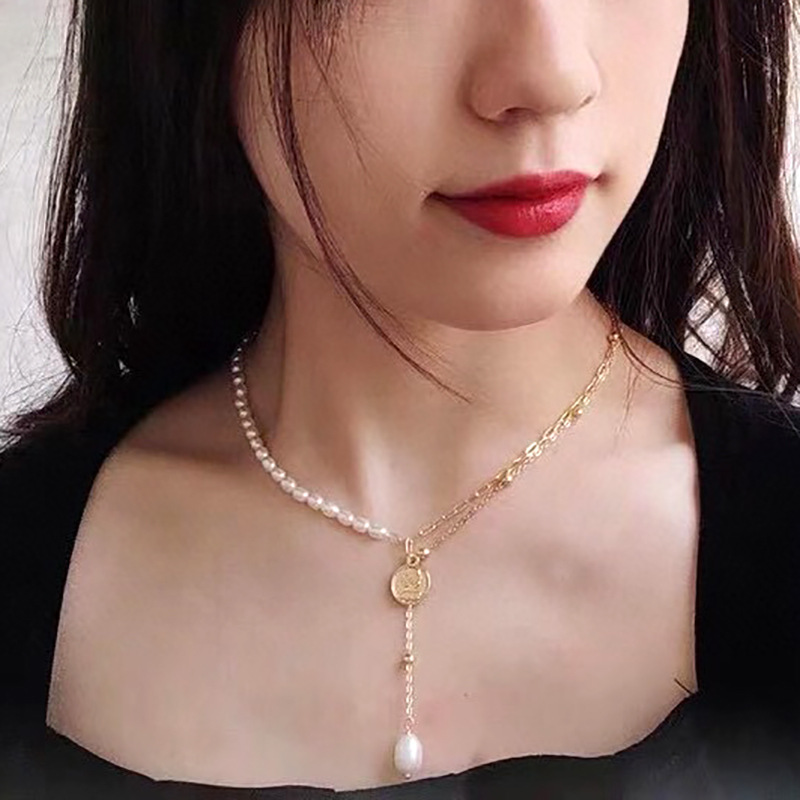 Colar de pérolas de luxo com fecho magnético para mulher_voghion.com