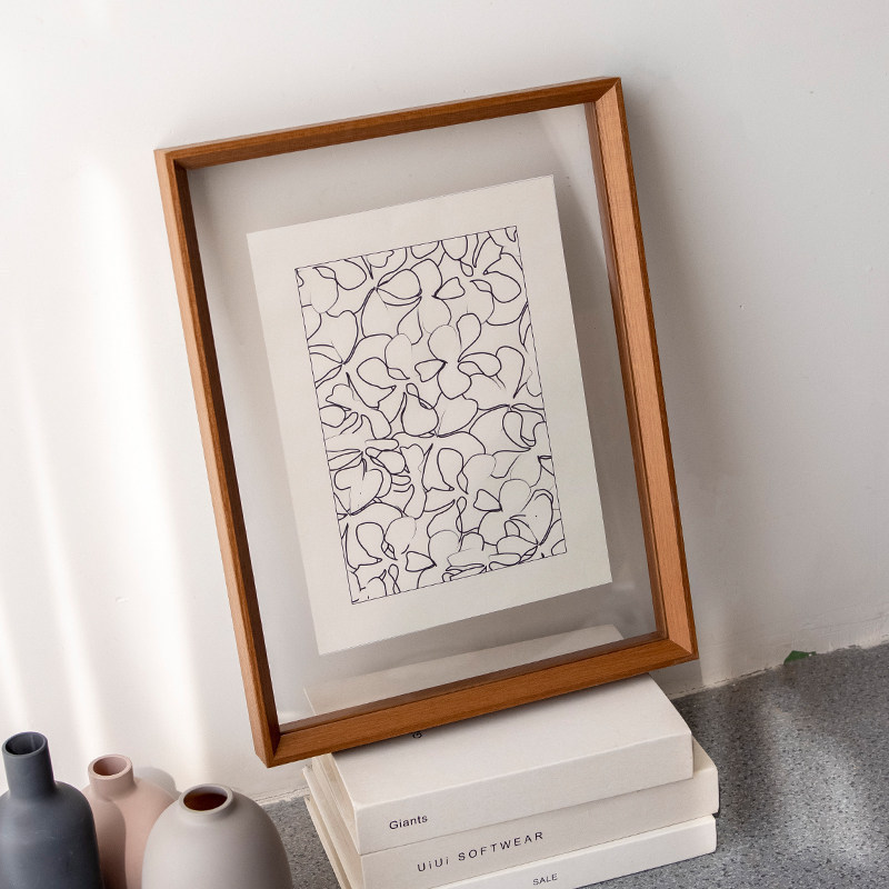 Double-Sided Transparent Photo Frame A4 Display Acrylic Solid Wood Picture Frame for Mounting Calligraphy Large Frame Poster Frame Wall Hanging Double-Sided Transparent Photo Frame A4 Display Acrylic Solid Wood Picture Frame for Mounting Calligraphy Large Frame Poster Frame Wall Hanging