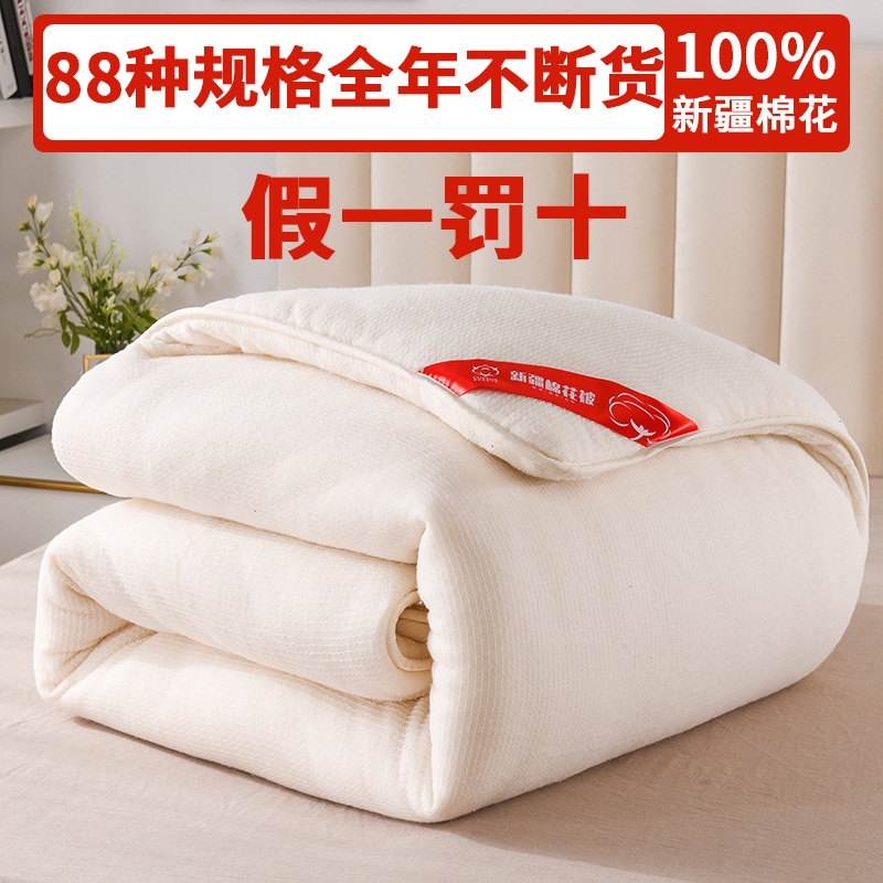Xinjiang Cotton Quilt Pure Cotton Quilt Single Student Dormitory Quilt Core Spring and Autumn Quilt Pure Cotton Mattress Padded Bottom Winter Quilt
