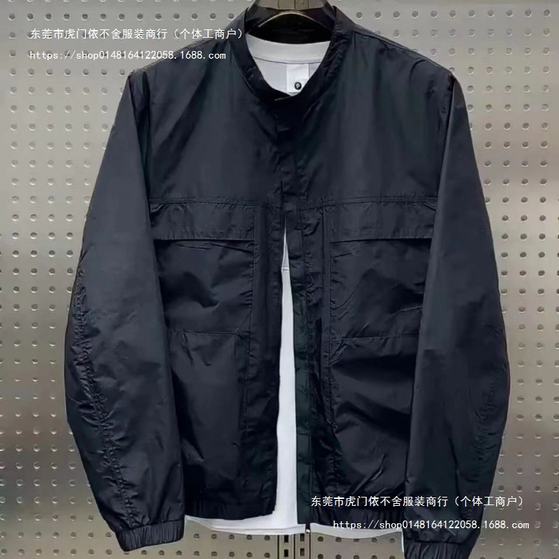 2025 Men's New Work Jacket Spring and Summer Versatile Casual Stand Collar Baseball Thin Trendy Coat