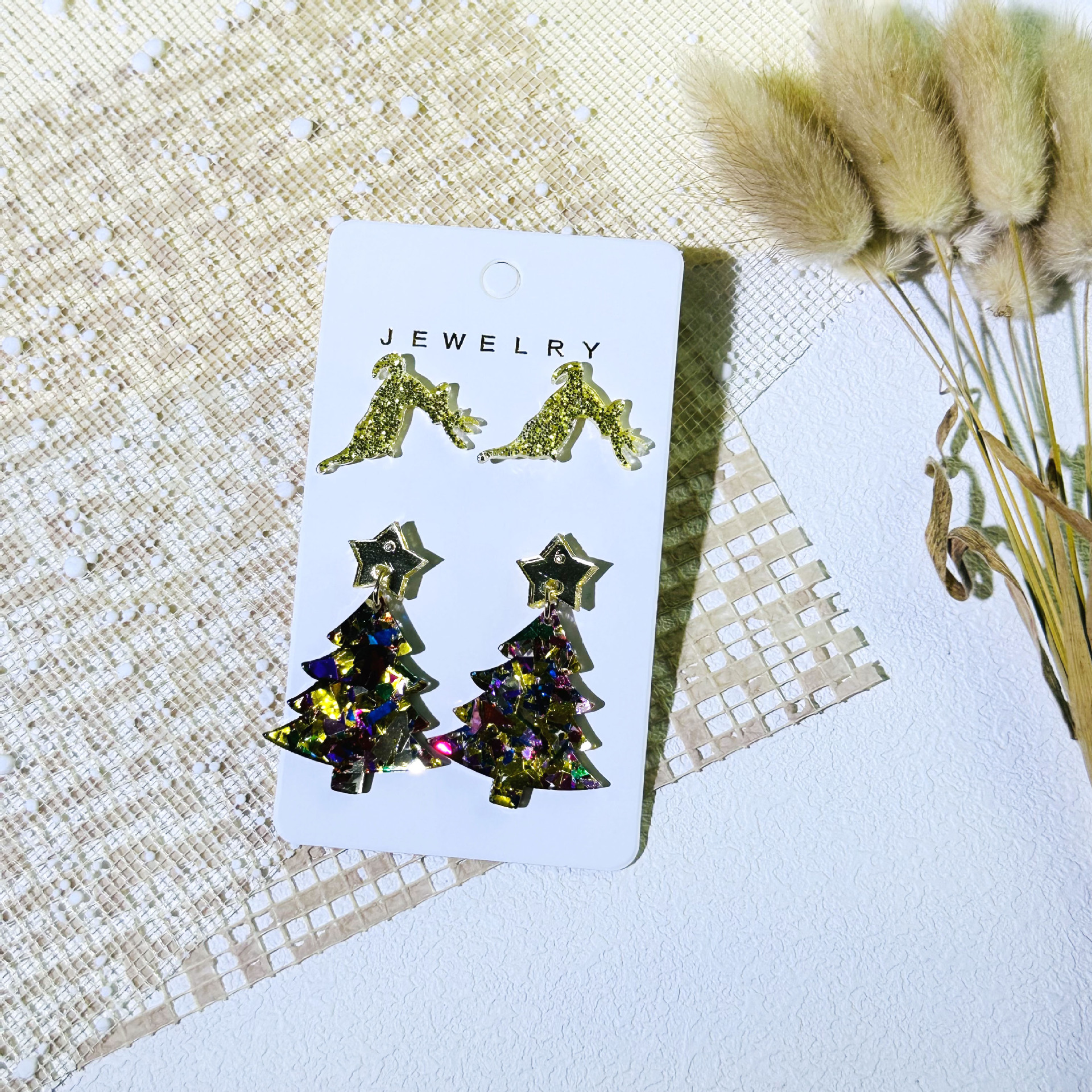 1 Set Quantity 1 Set Casual Classic Style Christmas Tree Arylic Drop Earrings Ear Studs