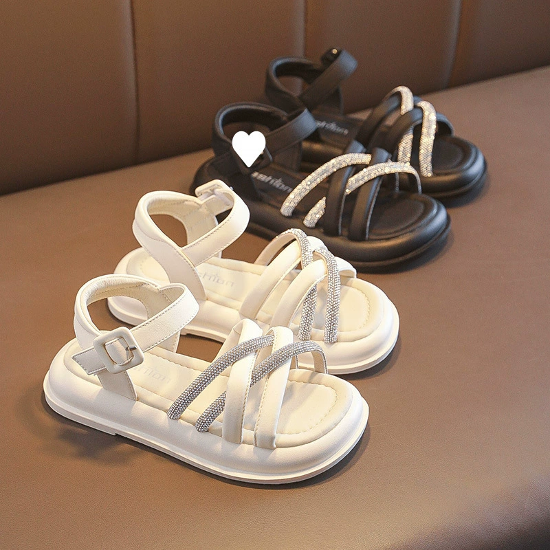 Детские сандалии 2025 Лето Популярные пляжные туфли для девочек Антискользящая мягкая подошва Летние спортивные уличные туфли для женщин