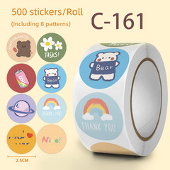 500 stickers per roll: Cartoon Bear Stickers, Thank You Sealing Stickers, DIY Journal & Diary Decorations, Adorable Stickers