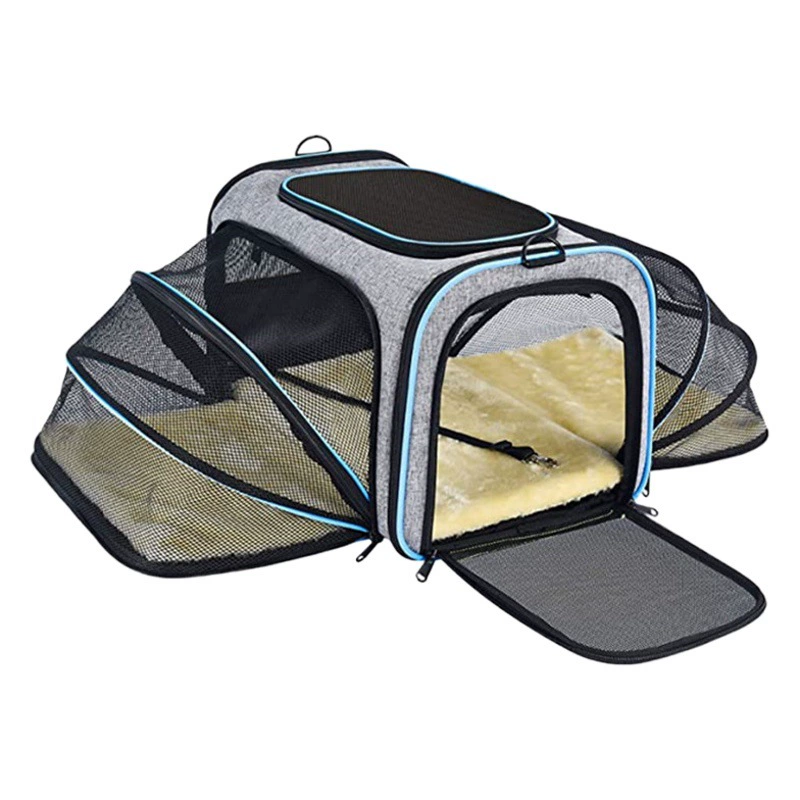 Сумка для домашних животных Новая дышащая сумка через плечо для домашних животных Двойная удлиненная большая емкость для путешествий Портативная дышащая сумка через плечо для кошек