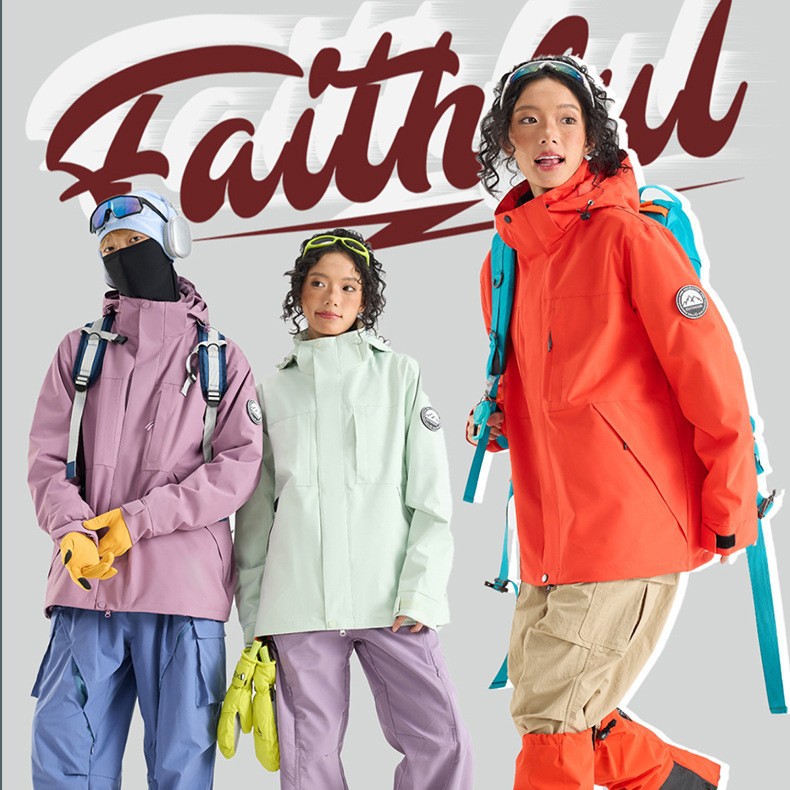 户外防风防水可拆卸冲锋衣男女同款秋冬山系新款连帽情侣登山服男