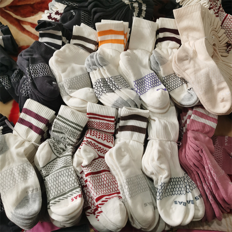 Little Bee Bombas Short, Medium, and Long [Pack of Ten Pairs] Seamless Toe Seam Towel Bottom Assorted Men's and Women's Socks