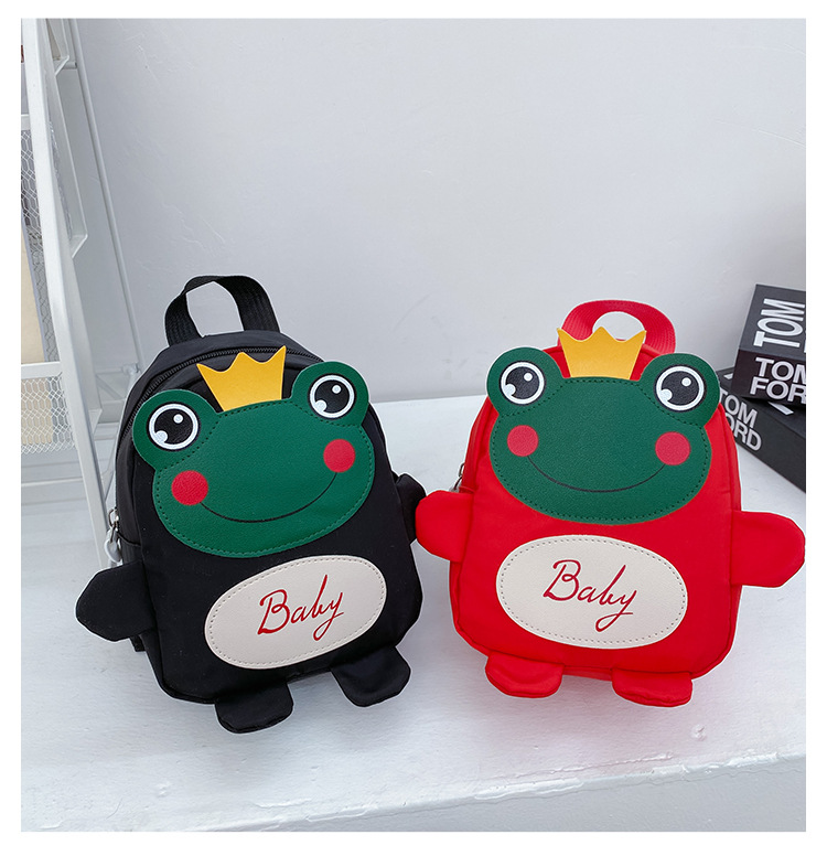 Kindergarten schoolbag for children, boys and girls, 1-3-5 years old, anti-wandering rope, cute frog, double-shoulder baby small backpack undefined