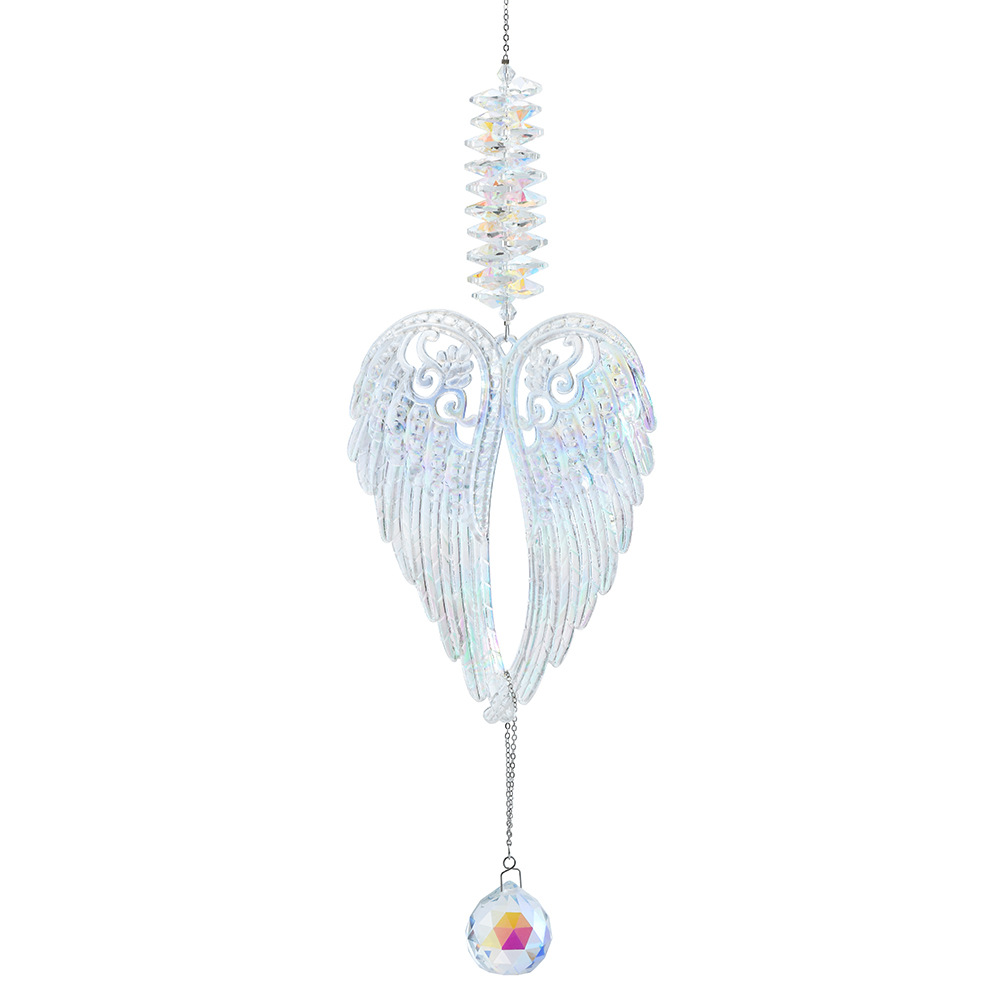 Fuente transfronteriza fábrica JoJo diseño creativo Ángel alas ventana decoración cristal sol catcher viento carillones