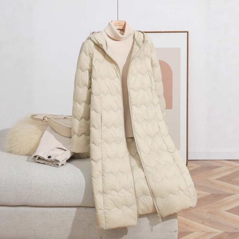 Demi-season fashionable long light and thin handheld keep warm down…