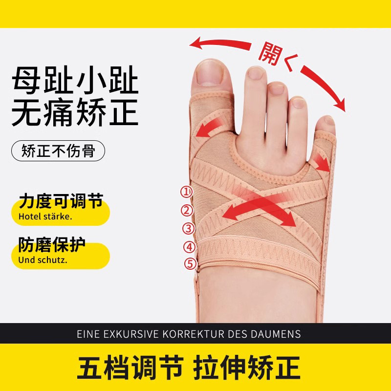 Separation of toe toes in the thumb