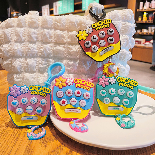 Creative Star Moon Cherry Blossom Mouse Keychain Palm Stress Relieving Game Machine Keychain Pocket Phone Small Gift Wholesale