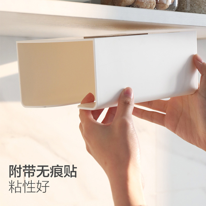 Caja de pañuelos montada en la pared engrosada creativa caja de pañuelos de papel higiénico de cocina doméstica caja de almacenamiento de papel higiénico sin perforar