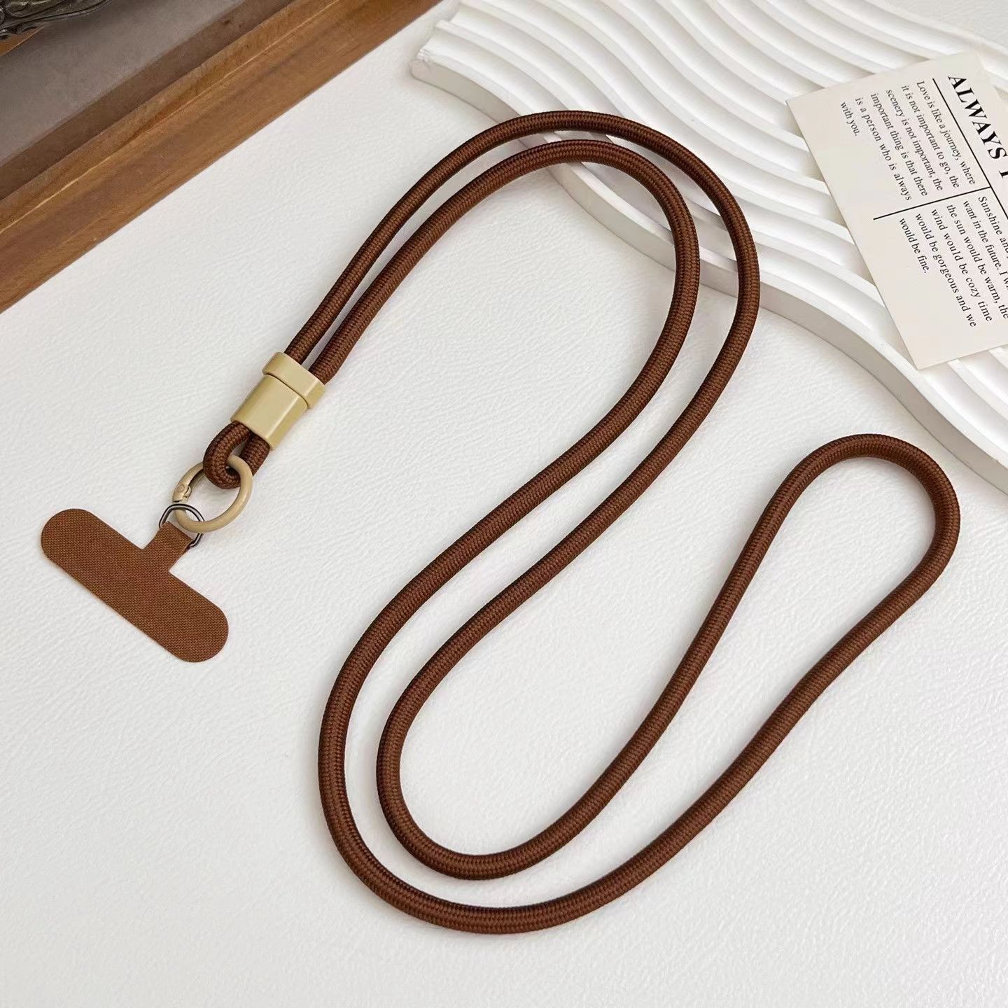 Cerradura ajustable, color sólido, cordón para teléfono móvil, mensajero, cuello colgante, cuerda de nailon de doble uso, tejido fuerte, duradero, anti-pérdida y anti-caída