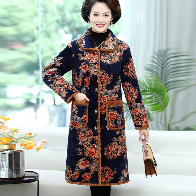 Женская средняя длинная хлопчатобумажная одежда женская зима 2024 новая толстая хлопчатобумажная одежда с капюшоном