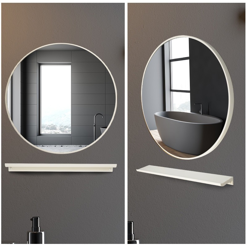 Espejo de pared escandinavo sin perforación espejo de baño inodoro autoadhesivo espejo de maquillaje de pared espejo redondo