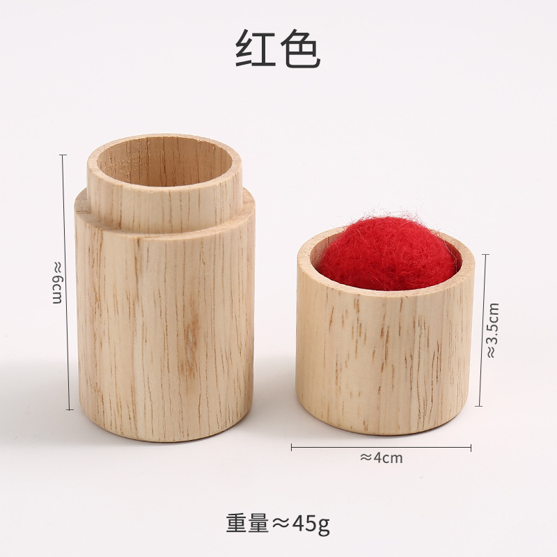 Pinichion de madera jeringa de almacenamiento de agujas de coser a mano portátil simple caja de agujas de coser a mano pequeña