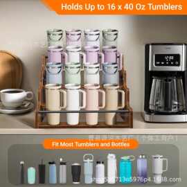 实木调料收纳架洋酒展示架化妆品收纳架阶梯式置物架桌面收纳架